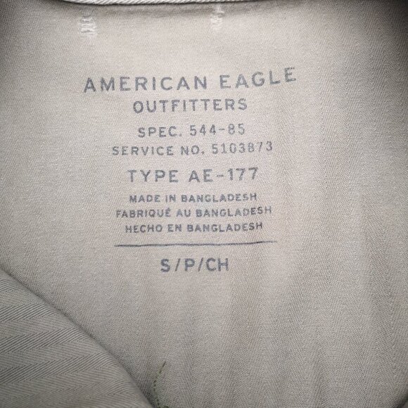 American Eagle Ladies Size Small Army Green Distressed Button Closure Jacket - Picture 3 of 14